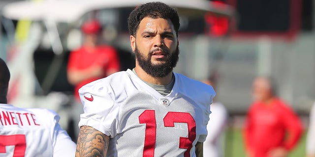 Tampa Bay Buccaneers wide receiver Mike Evans (13) goes through a drill during the team's minicamp June 7, 2022, at the AdventHealth Training Center in Tampa, Fla.