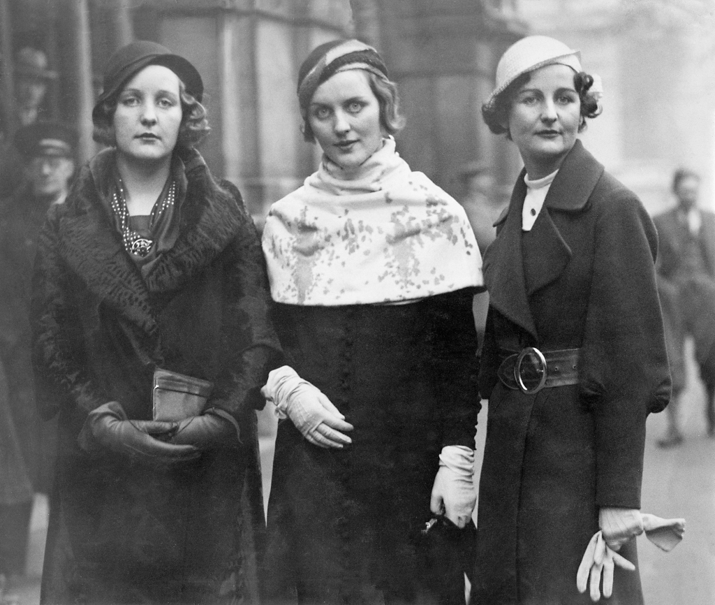 The Mitford sisters Unity (left), Diana, and Nancy.