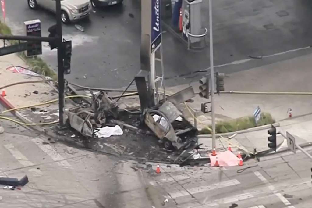 6 killed, including baby and pregnant woman, in fiery LA crash, frightening video shows
