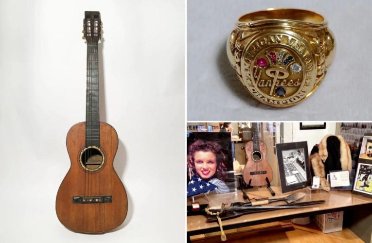 B.B. King’s first guitar, Marilyn Monroe photos, Mantle ring among celeb items on auction block