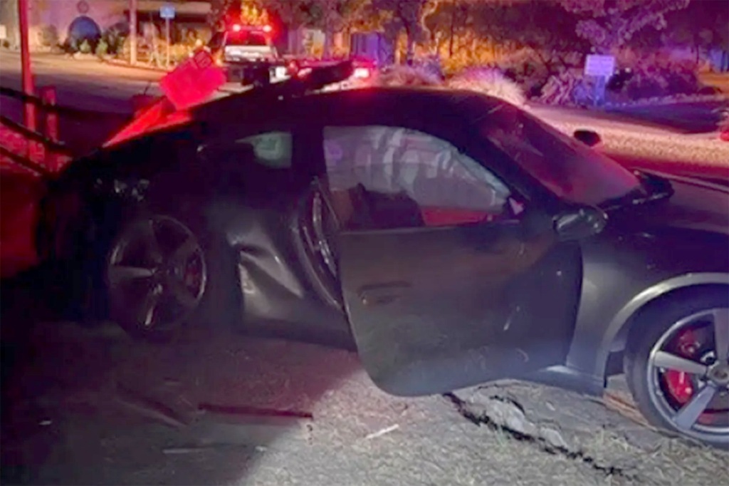 Pelosi's Porsche after the crash in Napa.