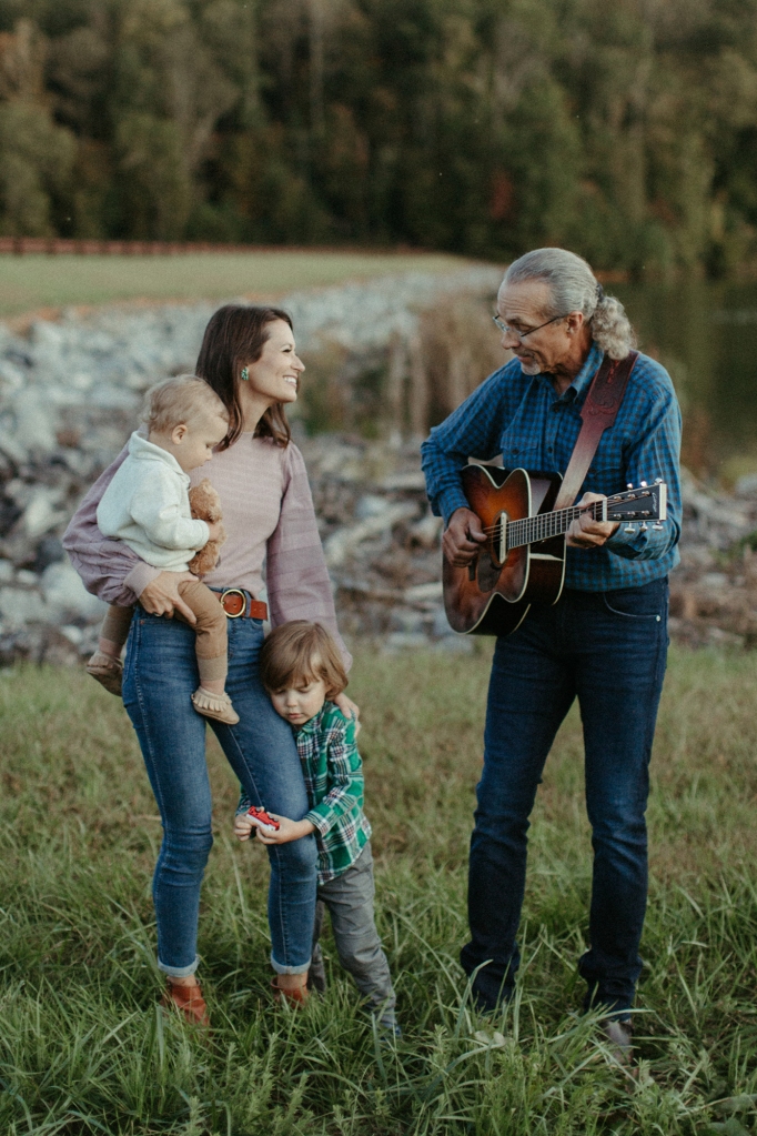 Trying out a new song in 2021 with his wife Morgan and their two boys, Overton and Cotten. Petty divorced his first wife, Pattie, in 2012, and married Morgan in 2015.