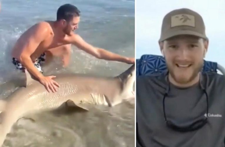Man catches 7-foot sand tiger shark along New Jersey shore, releases it back into the ocean