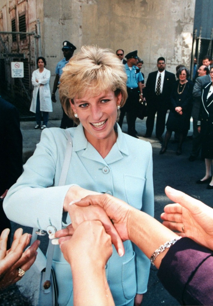 Princess Diana shaking people's hands