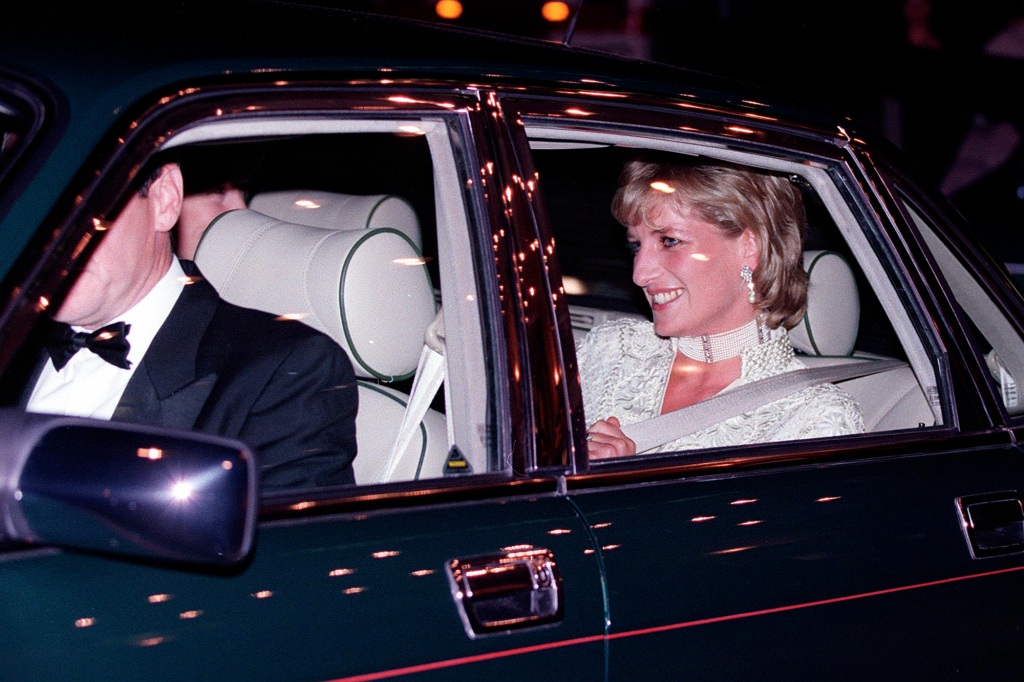 Princess Diana in a car