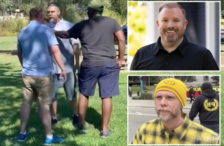 Proud Boy running for Sacramento-area school board confronts candidate