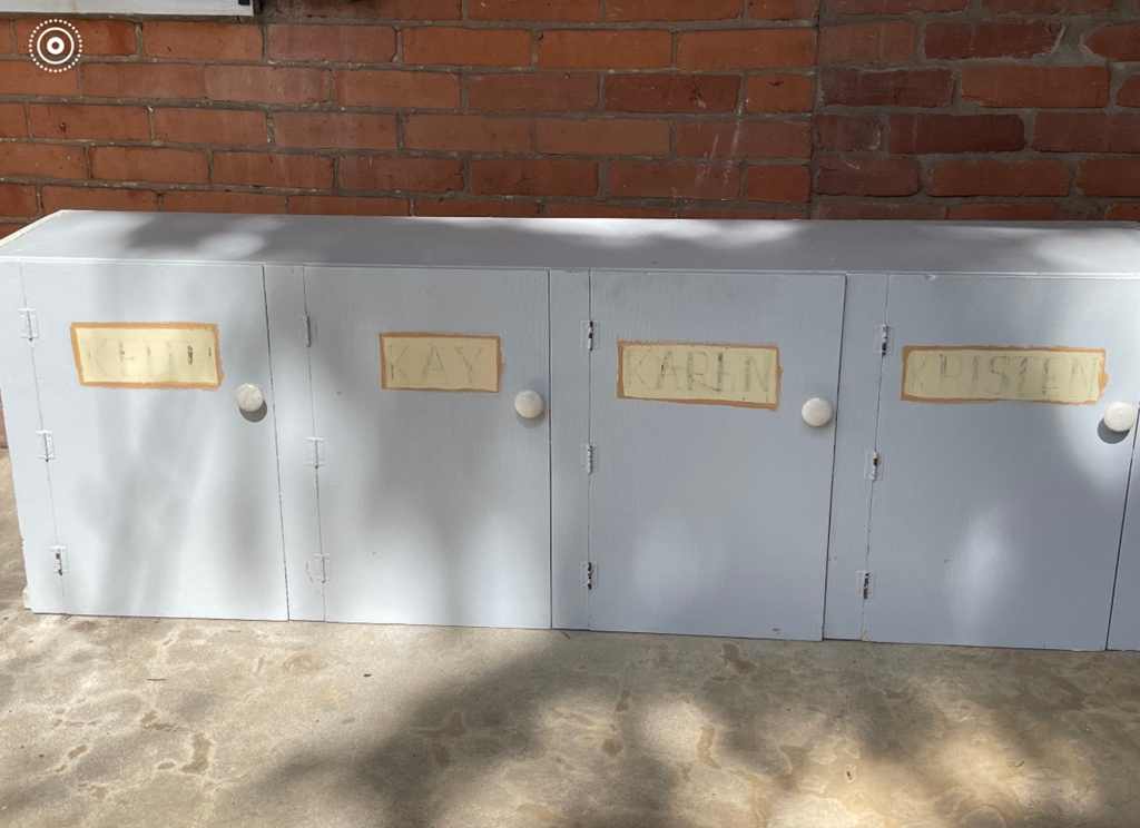 These cubbies were in the home when the Harings lived there and feature the names of Keith and his three sisters. They will be included in the September 14 auction.