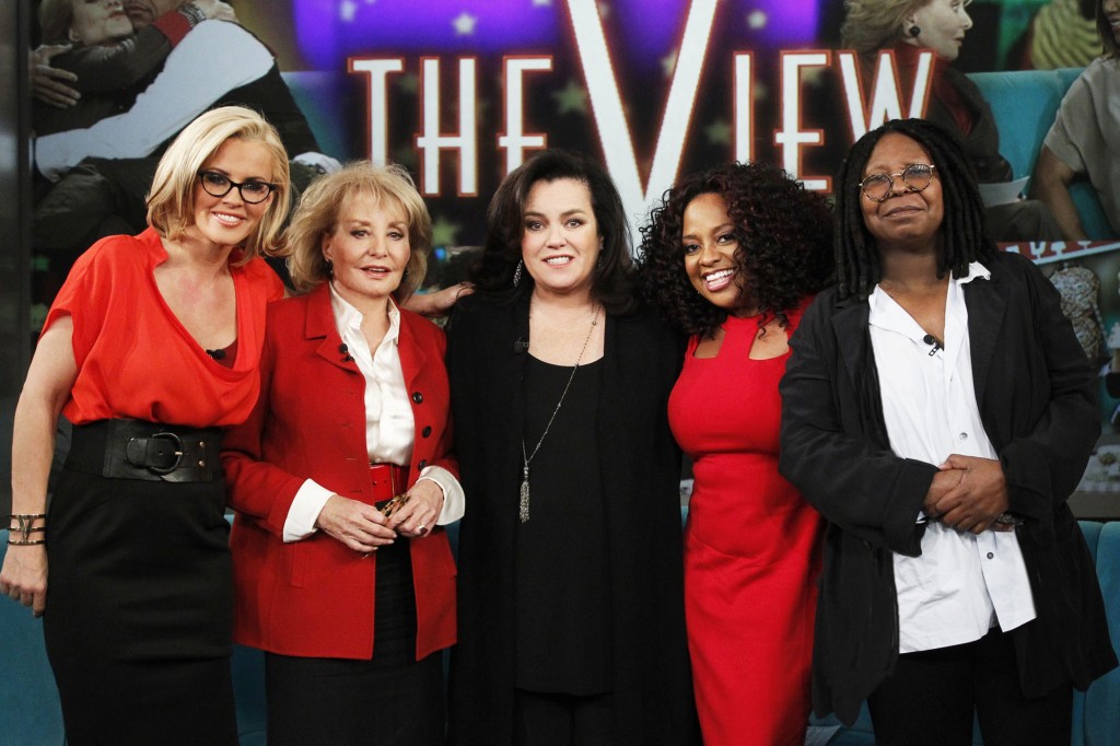 Rosie O'Donnell with her "View" co-hosts on Feb. 6.