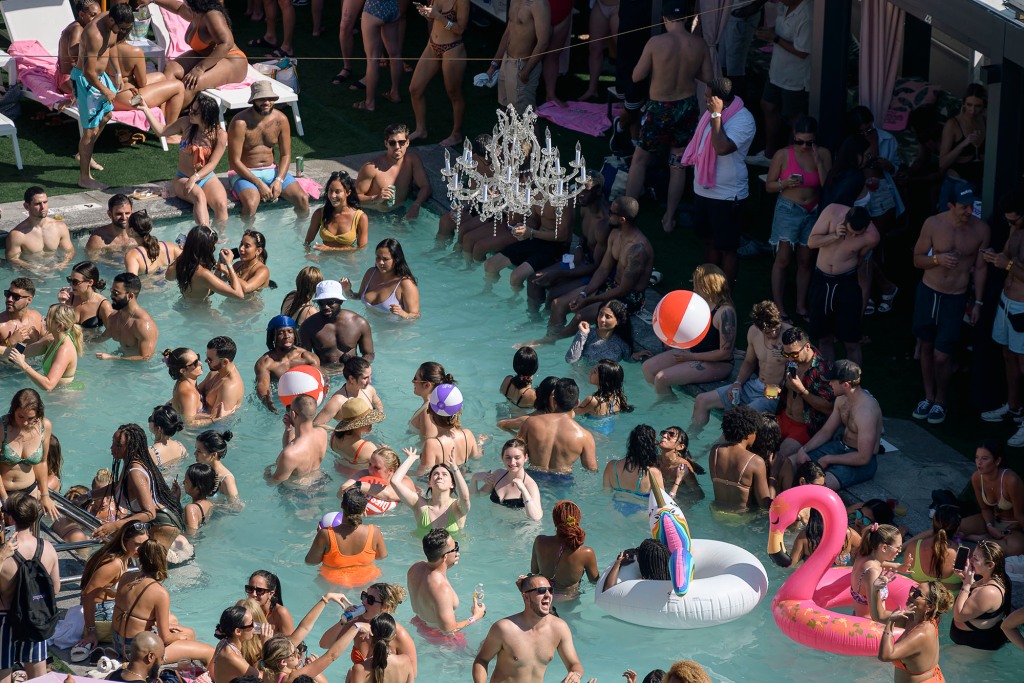 Swimming pool at The Summer Club at Ravel Hotel.
