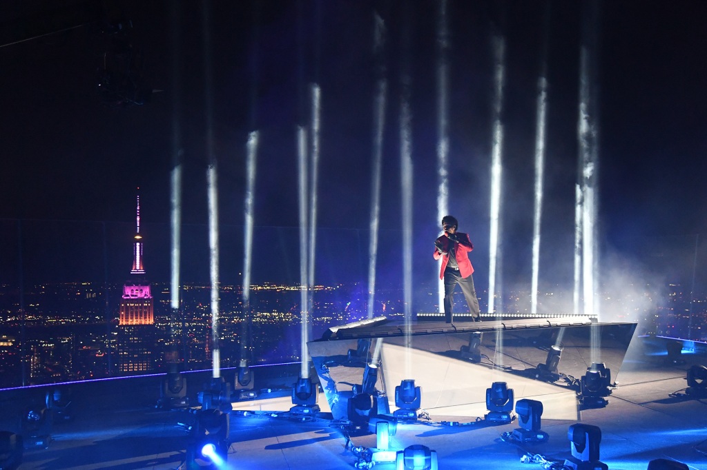 The Weeknd performs at Edge at Hudson Yards for the 2020 MTV Video Music Awards,