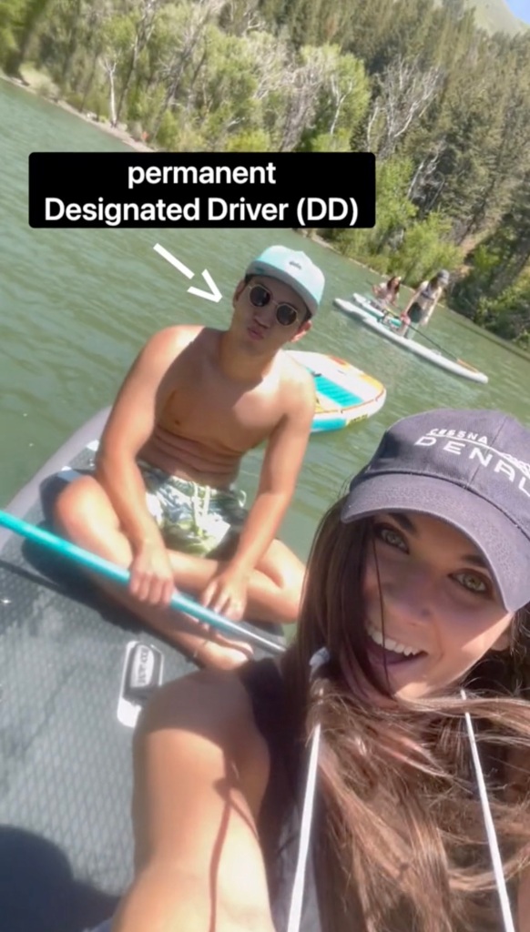 Because alcohol is prohibited in the Mormon Church, the TikToker revealed her boyfriend is her designated driver.
