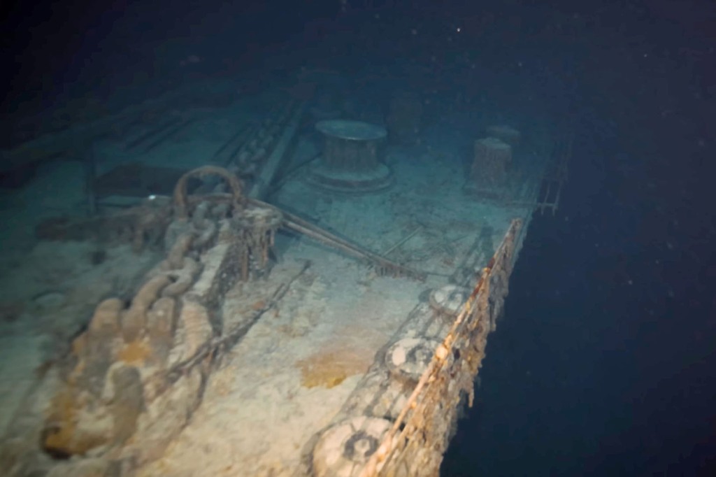 The video also shows the dramatic decay of the ship and where several rails have have collapsed and drifted away from the ship. 