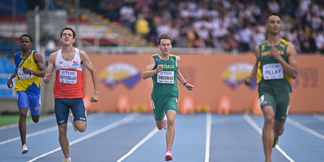 Cooper Sherman of Team Australia competes in the men's 400m qualifying round on day two of the World Athletics U20 Championships Cali 2022 at Pascual Guerrero Stadium in Cali, Colombia, on Tuesday, Aug. 2, 2022.