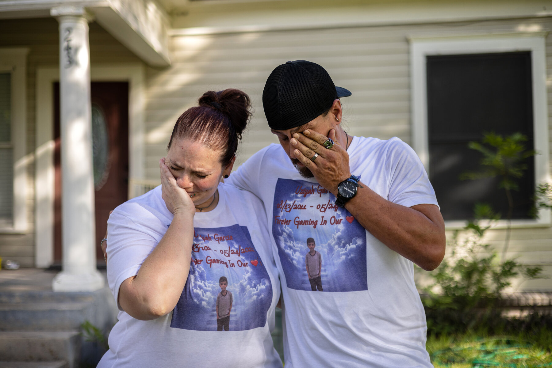 Nikki and Brett Cross, the guardians of Uziyah Garcia, 10, who was killed in the shooting.