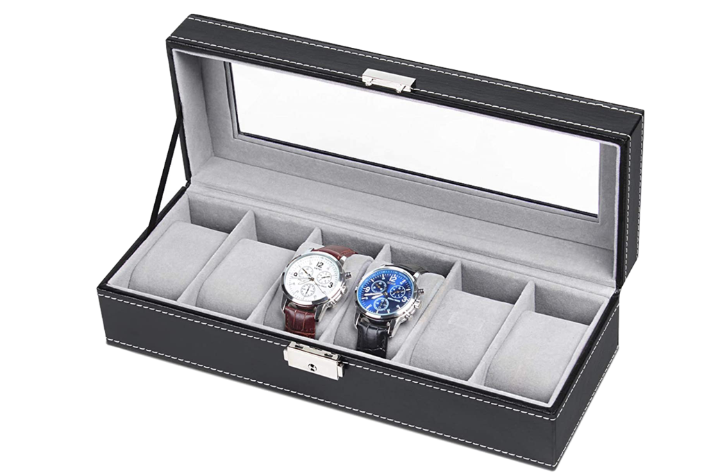 Nex 6-Slot Leather Watch Box