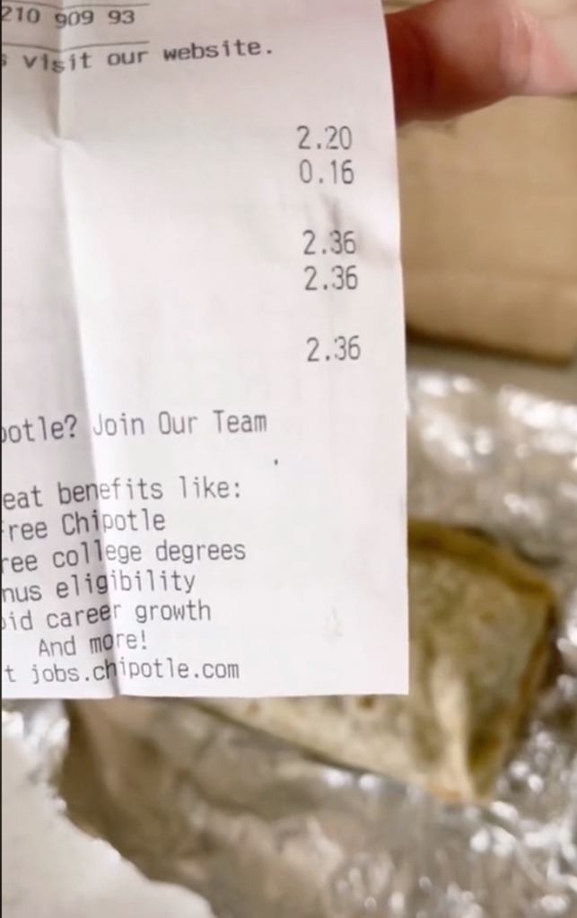 The average Chipotle burrito costs more than $8. 