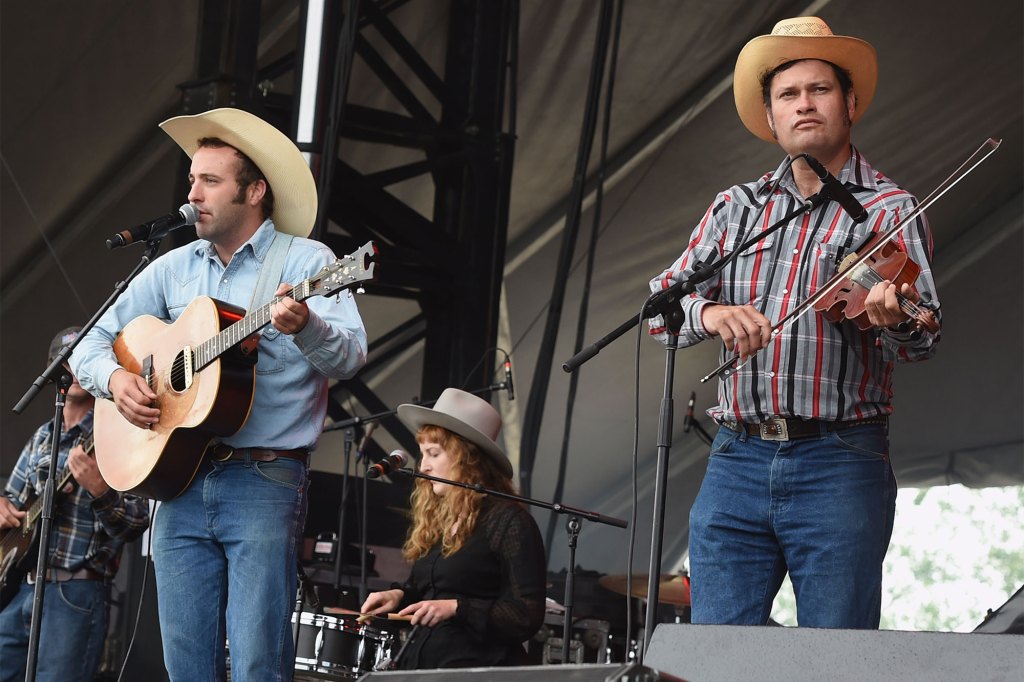 Luke Bell (singer) Heather Littlefield and Matt Kinman perform at Tree Town Music Festival - Day 3 on May 27, 2017, in Heritage Park, Forest City, Iowa.