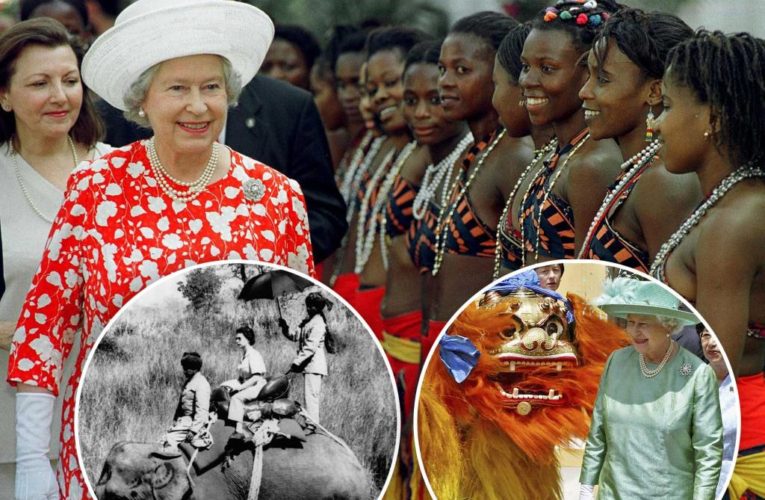 Photos of Queen Elizabeth’s trips to the US, Asia and more
