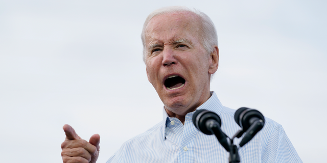 President Biden speaks at a United Steelworkers of America Local Union 2227 event in West Mifflin, Pennsylvania, Monday, Sept. 5, 2022, to honor workers on Labor Day.