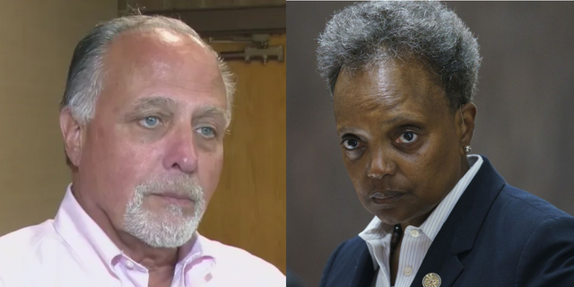 Burr Ridge Mayor Gary Grasso (Left) and Chicago Mayor Lori Lightfoot (Right).