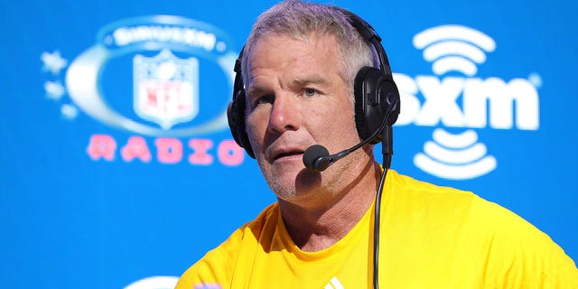 Brett Favre speaks during day 3 of SiriusXM at Super Bowl LIV on Jan. 31, 2020, in Miami.