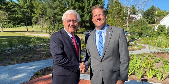 Republican Gov. Chris Sununu of New Hampshire endorsed state Senate President Chuck Morse, at an event in Concord, New Hampshire, on Sept. 8.