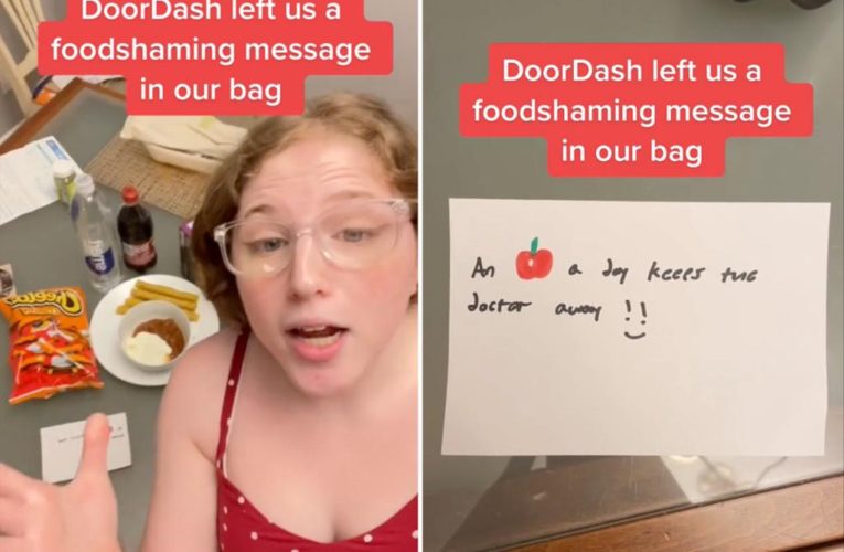 DoorDash employee leaves ‘fat-phobic’ note in junk food order