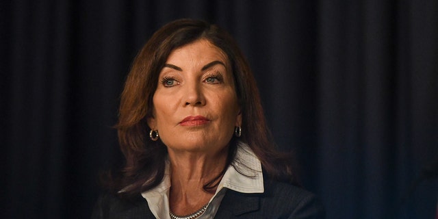 New York Gov. Kathy Hochul during a New York State Financial Control Board meeting on Tuesday, Sept. 6, 2022. 