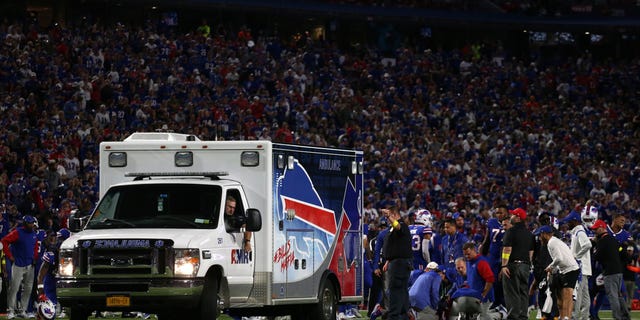 Dane Jackson of the Buffalo Bills was injured in the second quarter of the Tennessee Titans game on Sept. 19, 2022 in Orchard Park, New York.