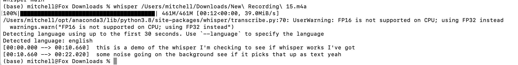 Command-line apps obviously aren’t for everyone, but for something that’s doing a relatively complex job, Whisper’s very easy to use.