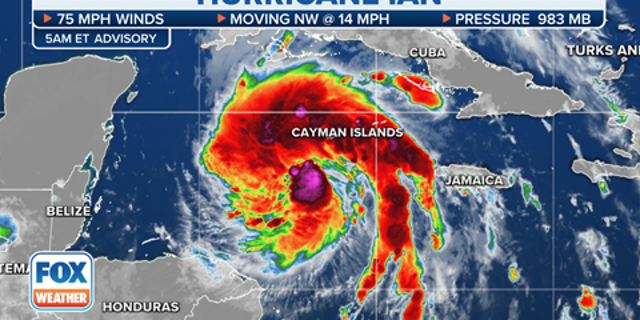 A map showing Hurricane Ian.