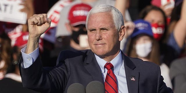 Vice President Mike Pence speaks during a "Save the Majority" rally in Augusta, Georgia, on Dec. 10, 2020. (AP Photo/John Bazemore)