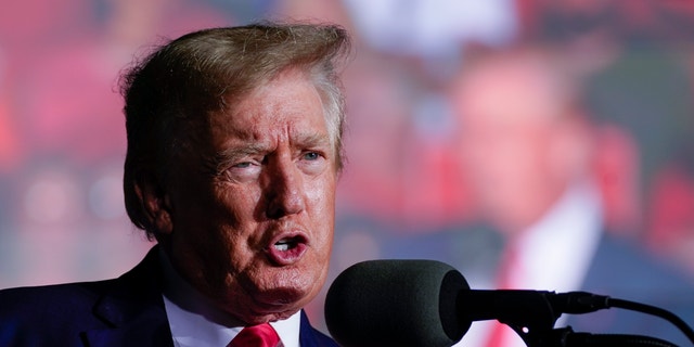 Former President Donald Trump speaks at a rally Friday, Aug. 5, 2022, in Waukesha, Wisconsin.