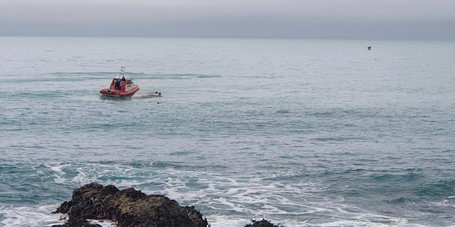 A boat in New Zealand collided with a whale and capsized off the coast of Kaikoura, New Zealand, Saturday, Sept. 10, 2022. 