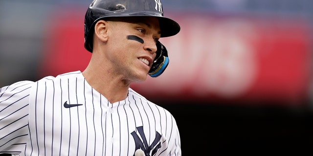 Yankees' Aaron Judge rounds the bases after hitting a home run during a doubleheader against the Minnesota Twins on Wednesday, Sept. 7, 2022, in New York.