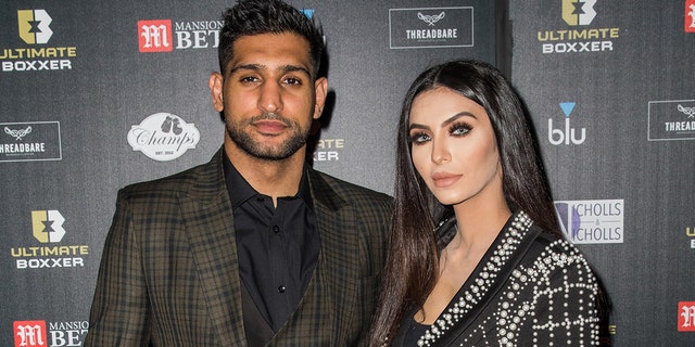 Amir Khan and Faryal Makhdoom attend the Ultimate Boxxer 5 at Indigo at The O2 in London.