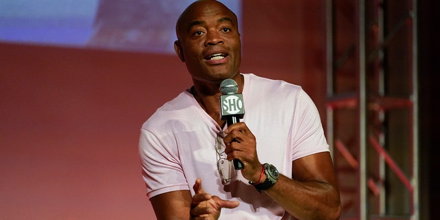 Anderson Silva speaks during a news conference Monday, Sept. 12, 2022, in Los Angeles. He is scheduled to fight Jake Paul at a catchweight of 187 pounds on Oct. 29 in Phoenix.