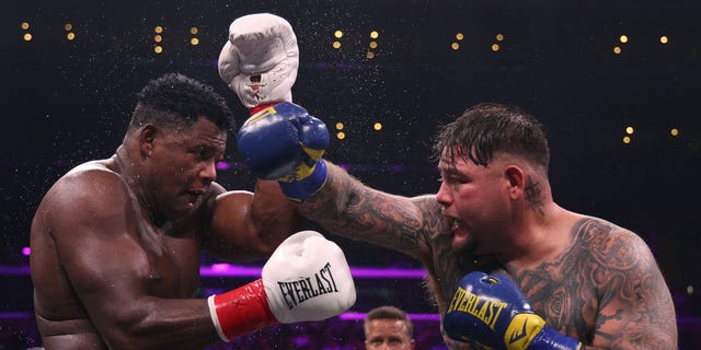 Andy Ruiz Jr. punches Luis Ortiz to a unanimous decision win during a WBC world heavyweight title eliminator fight on Sept. 4, 2022, in Los Angeles.