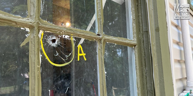 A bullet hole in the window is visible here at the home where Ezikel Kelly is alleged to have shot, Dewayne Tunstall last night in Memphis, Tennessee. Photo taken, September 8, 2022. 