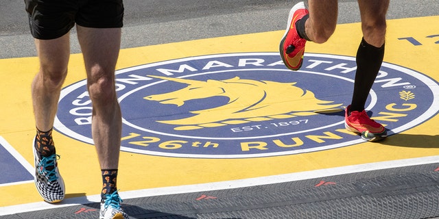 Athletes compete in the 126 Boston Marathon on April 18, 2022, in Boston.