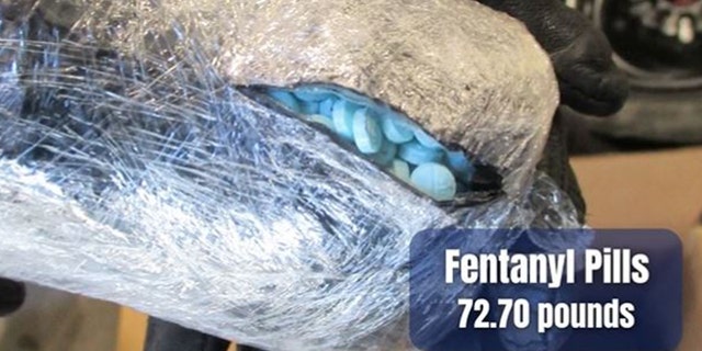 Video released by U.S. Customs and Border Protection acting Director of Field Operations for San Diego Field Office showed fentanyl seized at the border in San Diego.