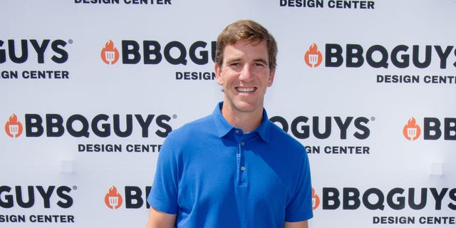 Eli Manning attends the BBQGuys Design Center grand opening in Alpharetta, Georgia, on Sept. 14, 2022.