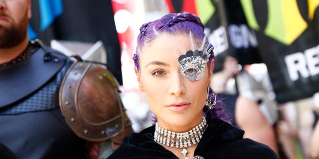 Fitness Expert and former WWE star Natalie Eva Marie in Times Square to celebrate the launch of Monster Energy’s new performance beverage REIGN Total Body Fuel on April 16, 2019, in New York City.