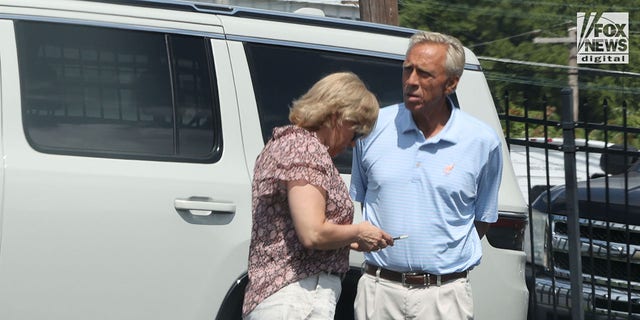 Eliza Fletcher's father, James Beasley Wellford along with other family members arrives to the Canale Funeral Directors building in Memphis, Tennessee, September 7 2022.