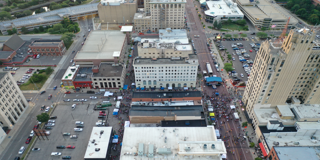 Photo of Flint, Michigan, where Kevin Bacon was a 25-year-old student at the University of Michigan-Flint when Mark Latunski lured him to his home and killed him.