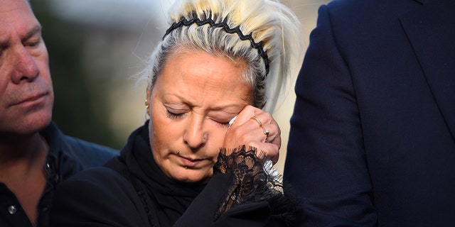 The mother of Harry Dunn, Charlotte Charles, speaks to the media after meeting with Foreign Secretary Dominic Raab on October 9, 2019, in London, England. 