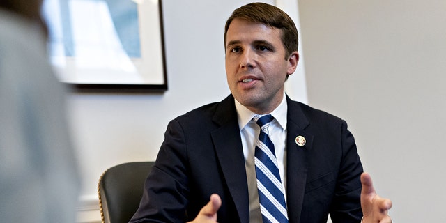 Rep. Chris Pappas, a Democrat from New Hampshire, speaks during an interview on Capitol Hill in Washington, D.C., on Oct. 15, 2019.