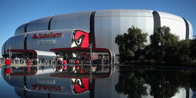 General view outside of State Farm Stadium before the NFL game between the San Francisco 49ers and the Arizona Cardinals on Oct. 31, 2019, in Glendale, Arizona. 