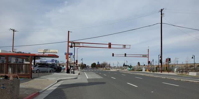 View down El Camino Real, a main street in the Silicon Valley town of San Carlos, California, January 19, 2020. 