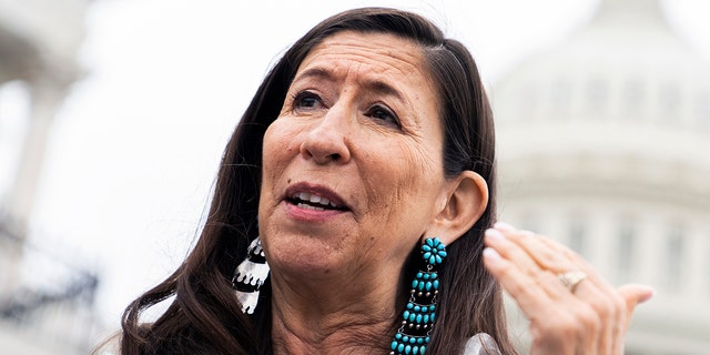 Rep. Teresa Leger Fernandez, D-N.M., attends a rally on the House steps of the U.S. Capitol to voice opposition to the Supreme Courts leaked draft opinion indicating the Court will overturn Roe v. Wade, on Friday, May 13, 2022.